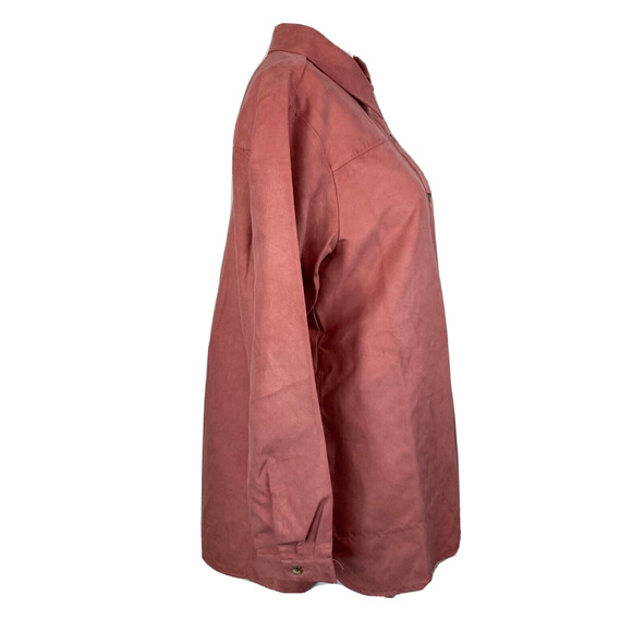 Joan‎ Rivers Shirt Womens Sz S Pink Microsuede Button Up Collared Blouse - Picture 3 of 13